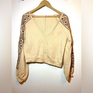 Free people, light crop sweater, size small